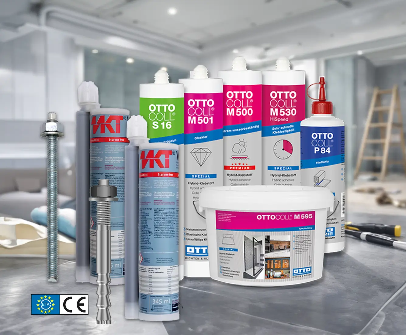 Produits techniques et chimiques professionnels Silicones, colles et produits chimiques