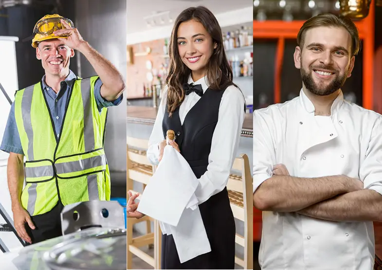 Vêtements de travail professionnels pour tous corps de métiers Hommes et femme portant des vêtements de travail